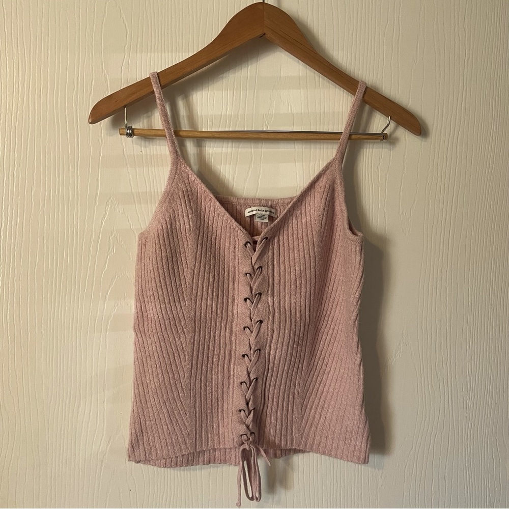 American Eagle Outfitters Light Pink Corset Tank Top